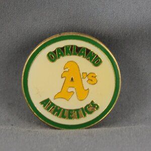 Oakland As Pin (VTG) - Team Logo on White - Inlaid Pin